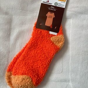 Celebrate! Cozy Orange Fuzzy Socks